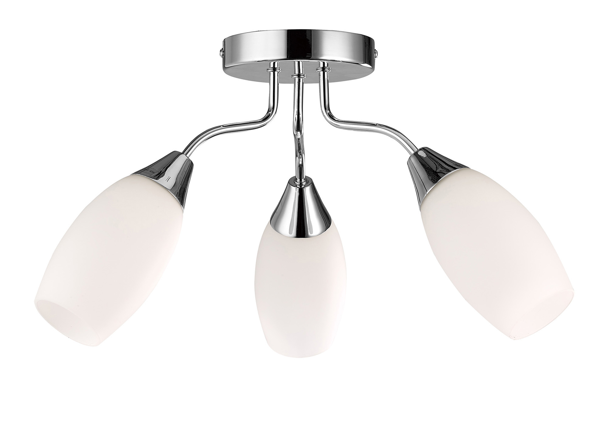 D0027  Denia Ceiling 3 Light Polished Chrome, Opal Glass